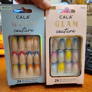 Set Of 2 Cala GLAM Couture Glue on Nails - New